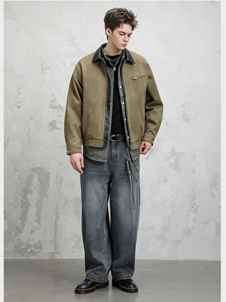 Retro Barn Wind High Street All-match Lapel Flight Jacket