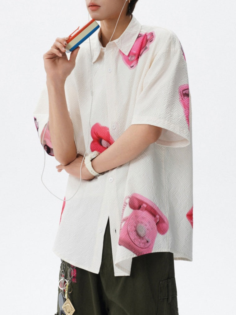 Printed Leisure Loose-fit Beach Shirts