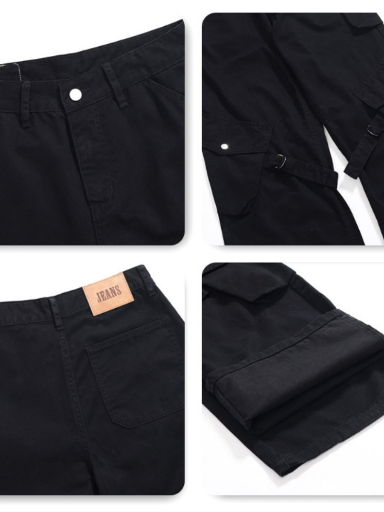 Baggy Straight-Leg Patch-Pocket Cargo Pants
