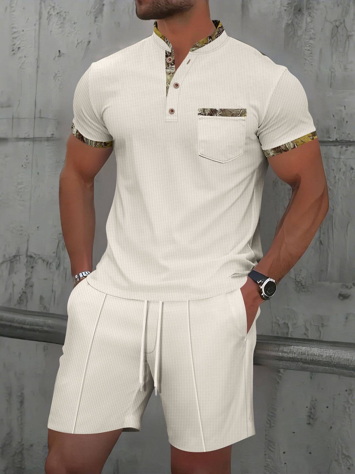 Solid Color Leisure 2-piece Sets Set