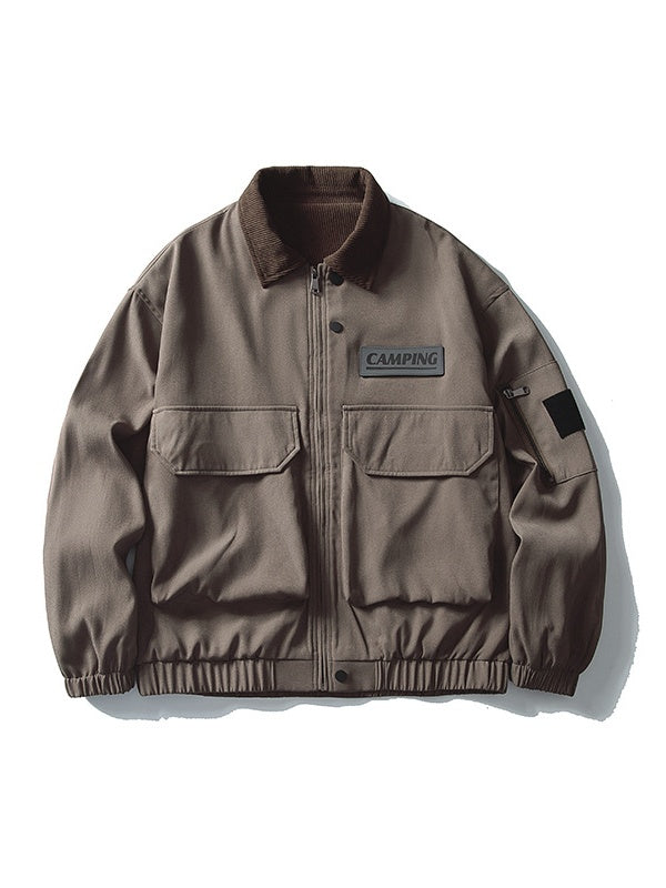 Leisure Multiple Pockets Wasteland Style Retro Lapel Work Jacket