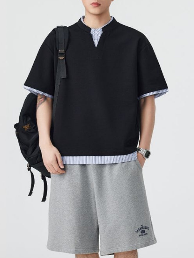 Layered-look Patchwork T-shirts