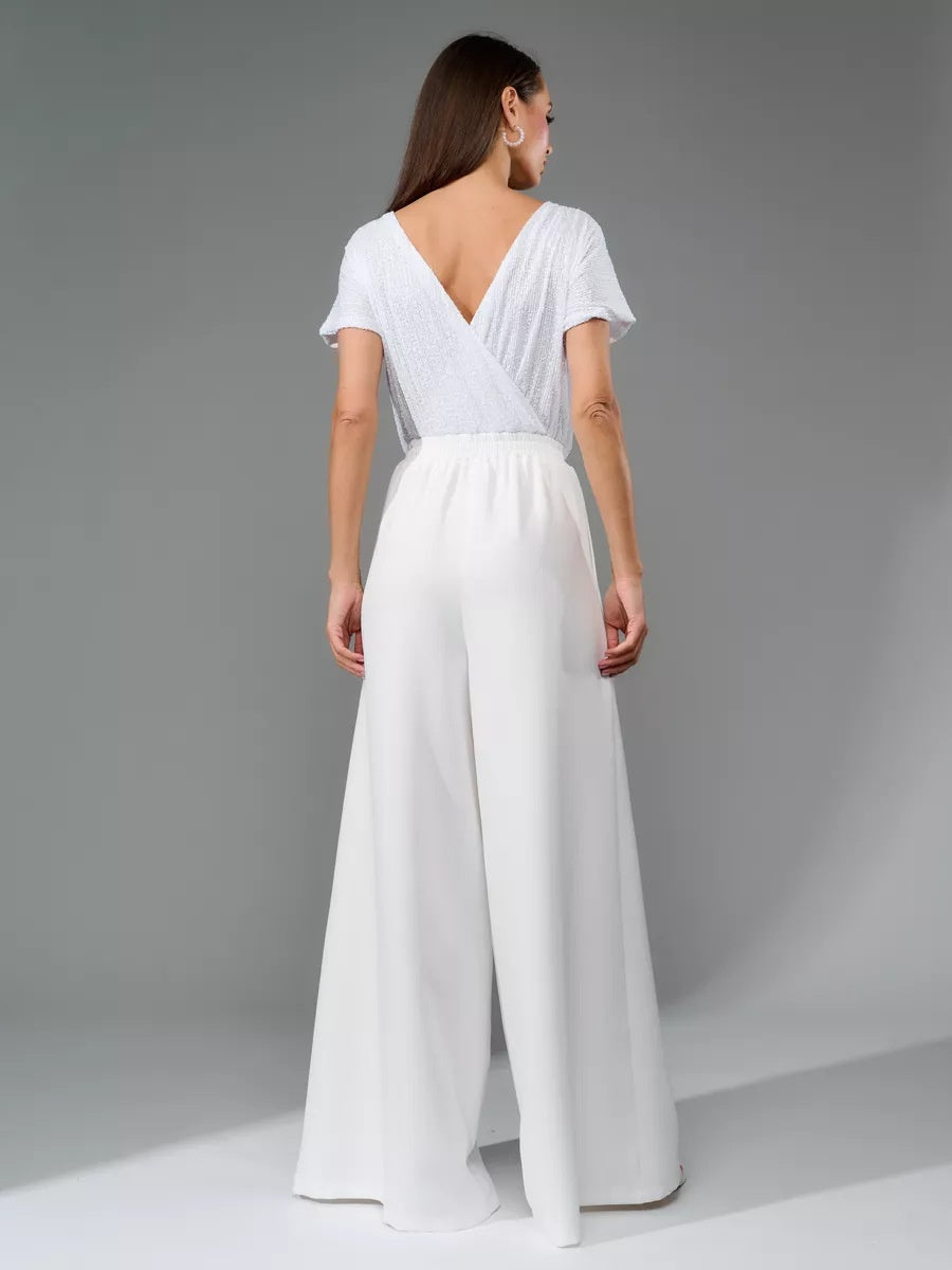 Sequins Short Sleeve Leisure Bodysuit