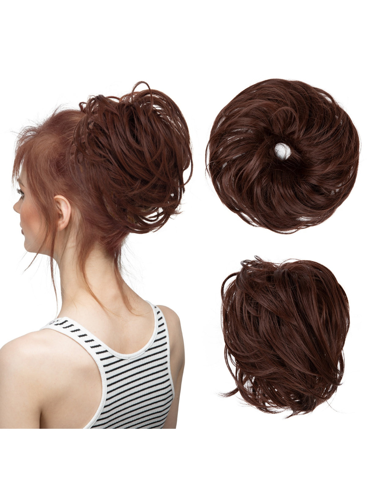 Fluffy Long Beard Curly Hair Updo Wig