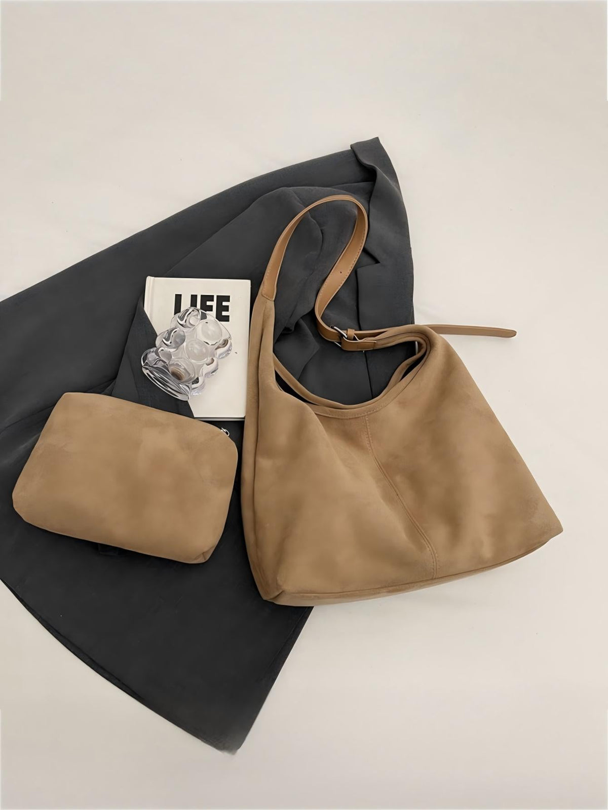 Sac bandoulière en daim grande capacité