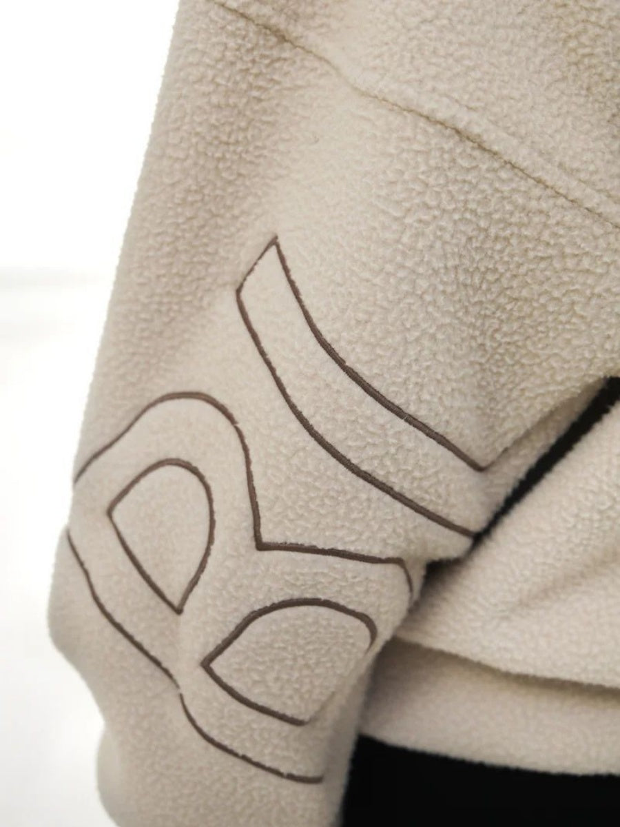 Fleece Letter Embroidery Thick Hooded Sweatshirt