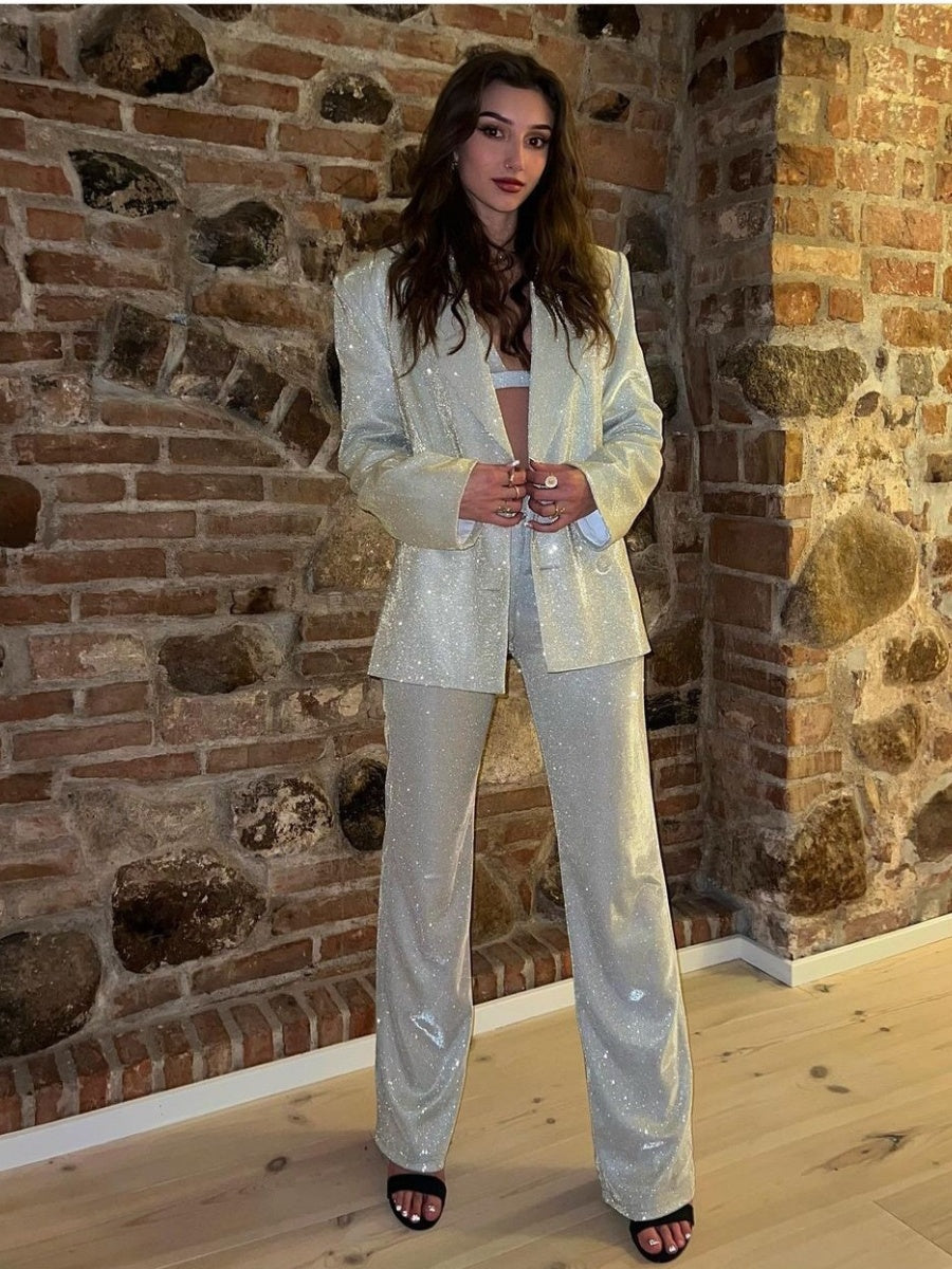 Liber Autumn Women's Sequins Blazers