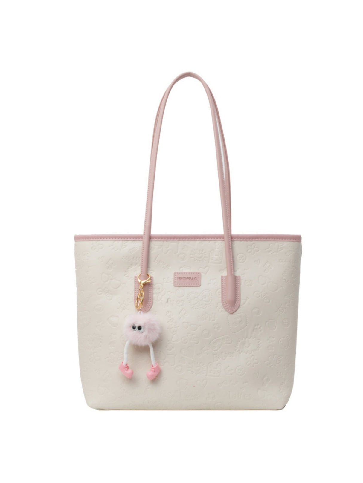 Embossed Color-block Tote Bag