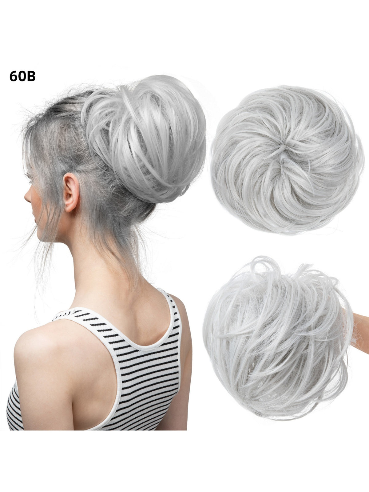 Fluffy Long Beard Curly Hair Updo Wig
