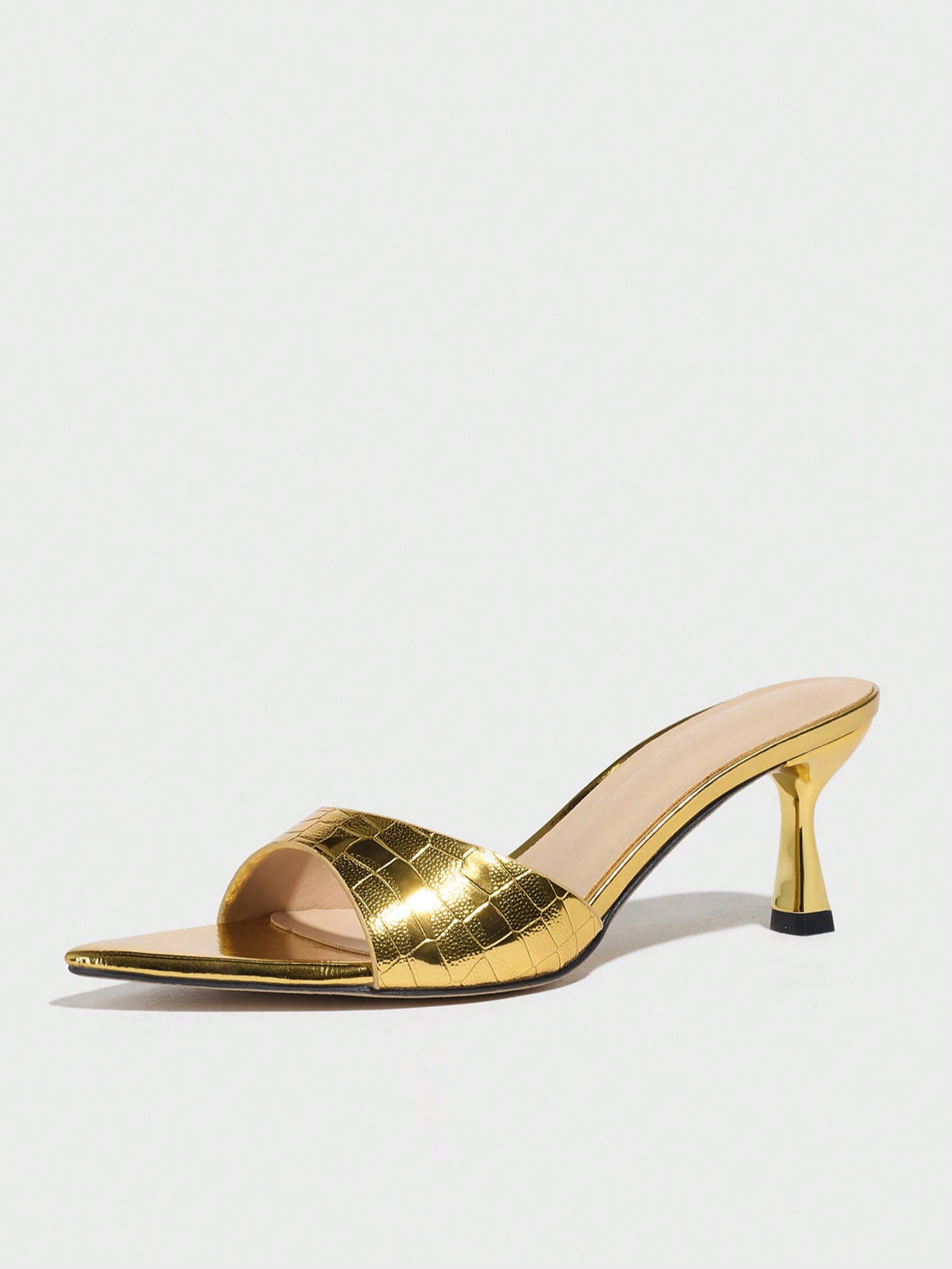 Embossed High-heeled Sandals