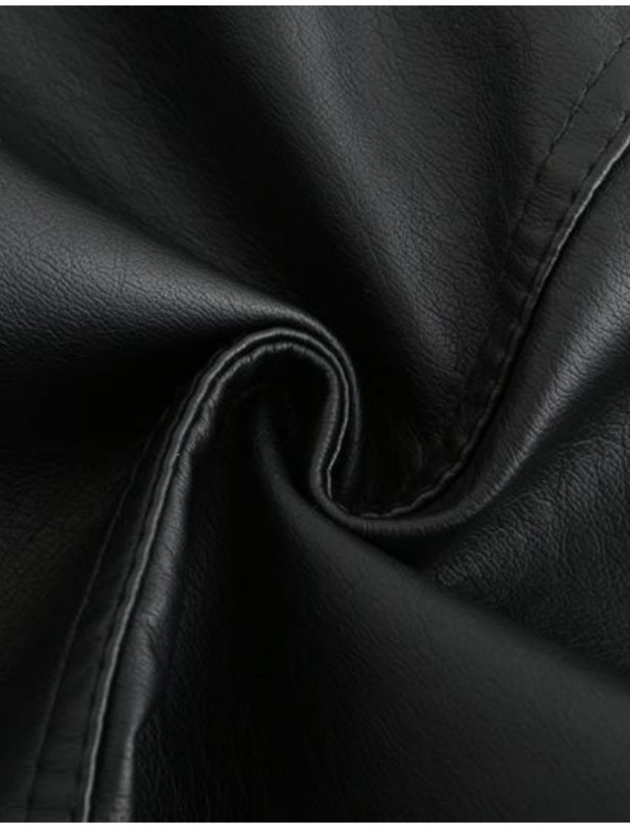 Street Cool Loose Studs Leather Jacket