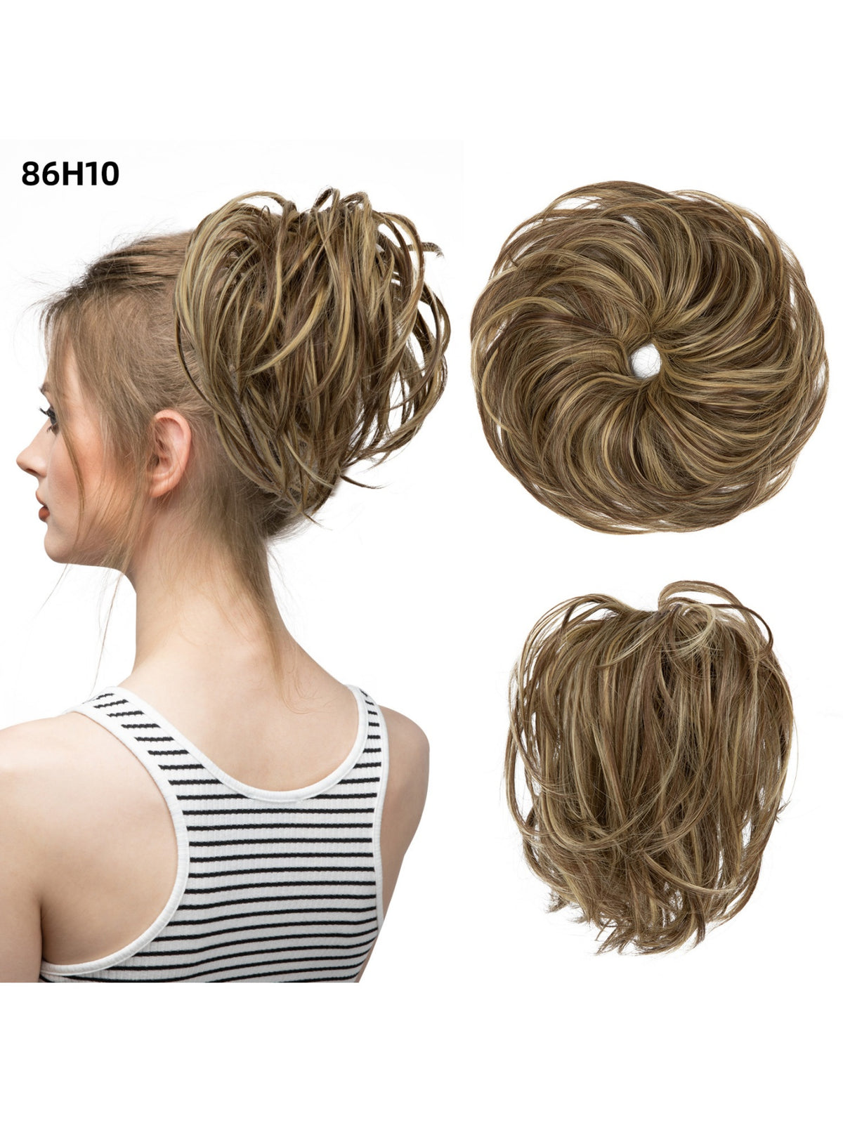 Fluffy Long Beard Curly Hair Updo Wig
