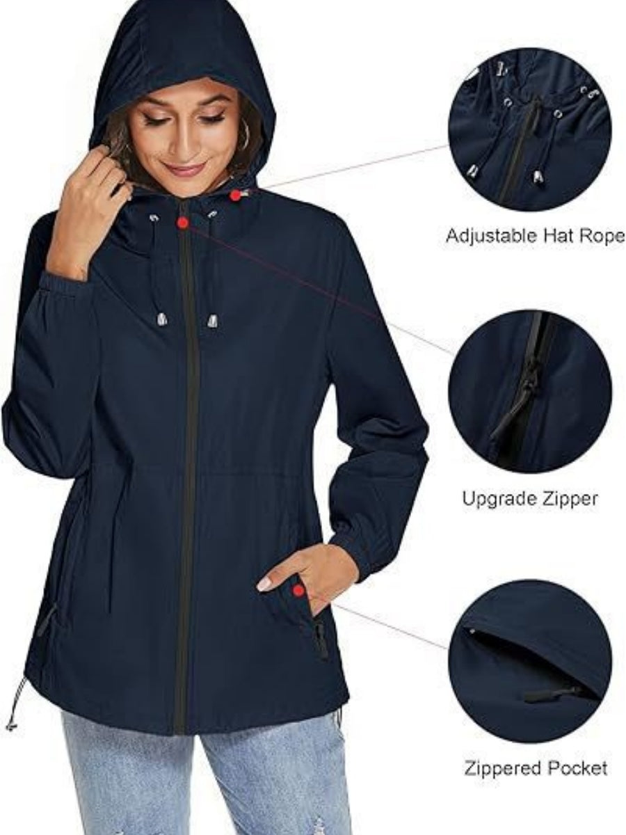 Hooded Waterproof Light Portable Raincoat Windproof Windbreaker