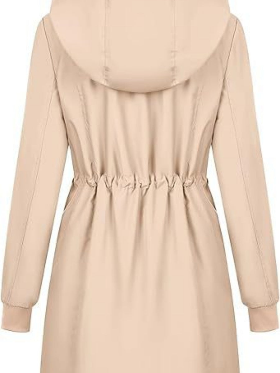 Mid-length Lightweight Raincoat Water Proof Mountain Climbing Outdoor Windproof Detachable Hood Trench Coats