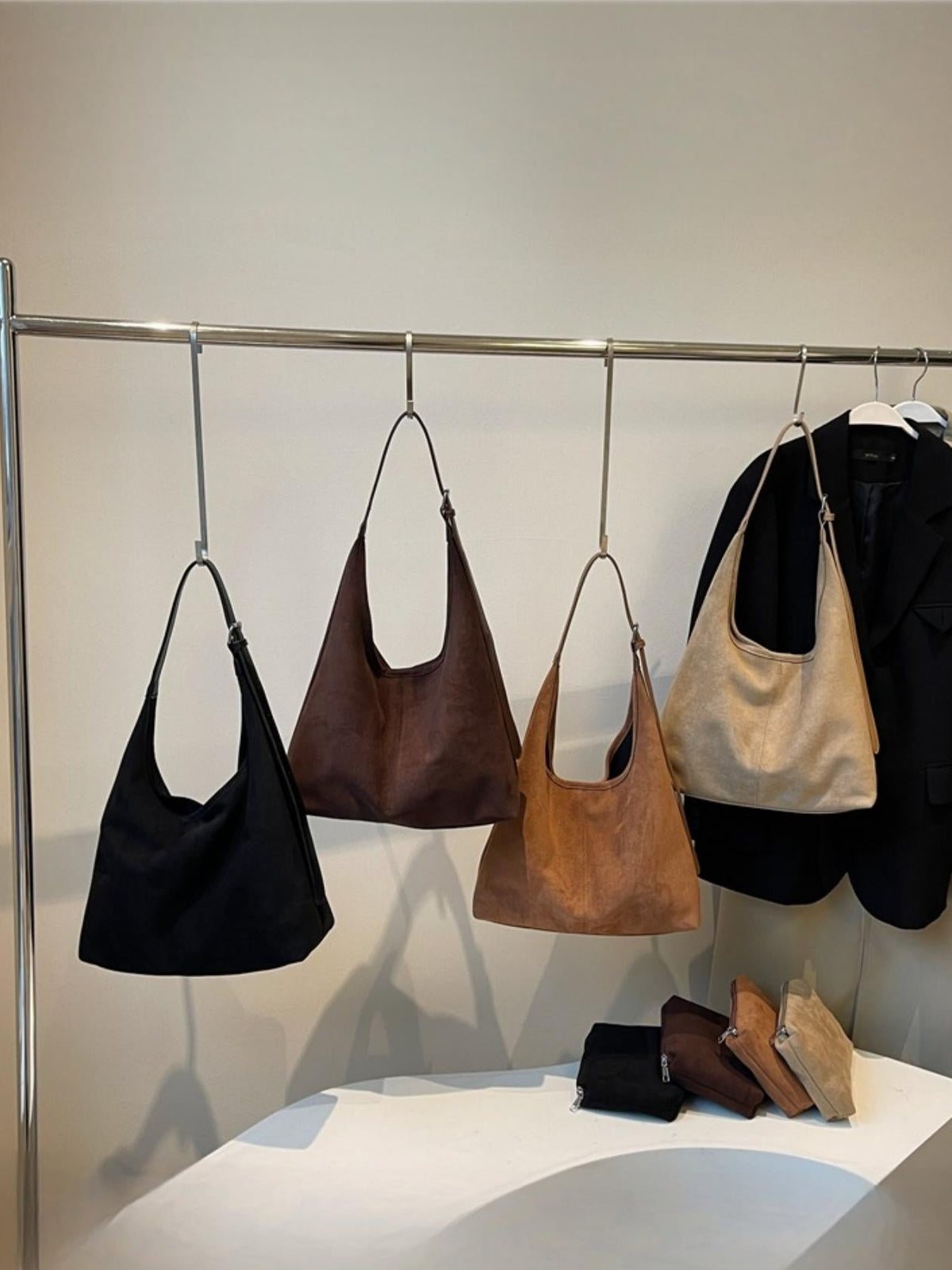 Sac bandoulière en daim grande capacité