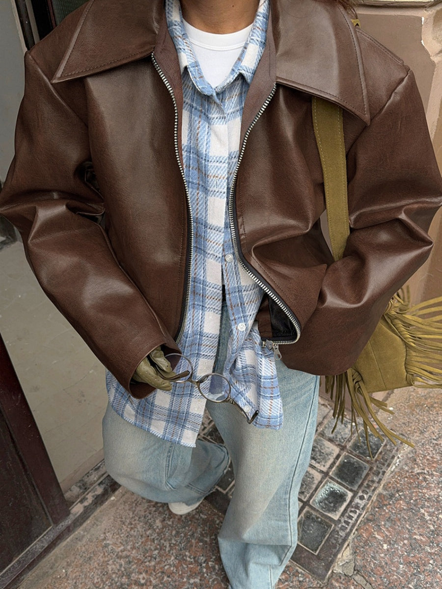 Zipper Long sleeve Loose Jackets