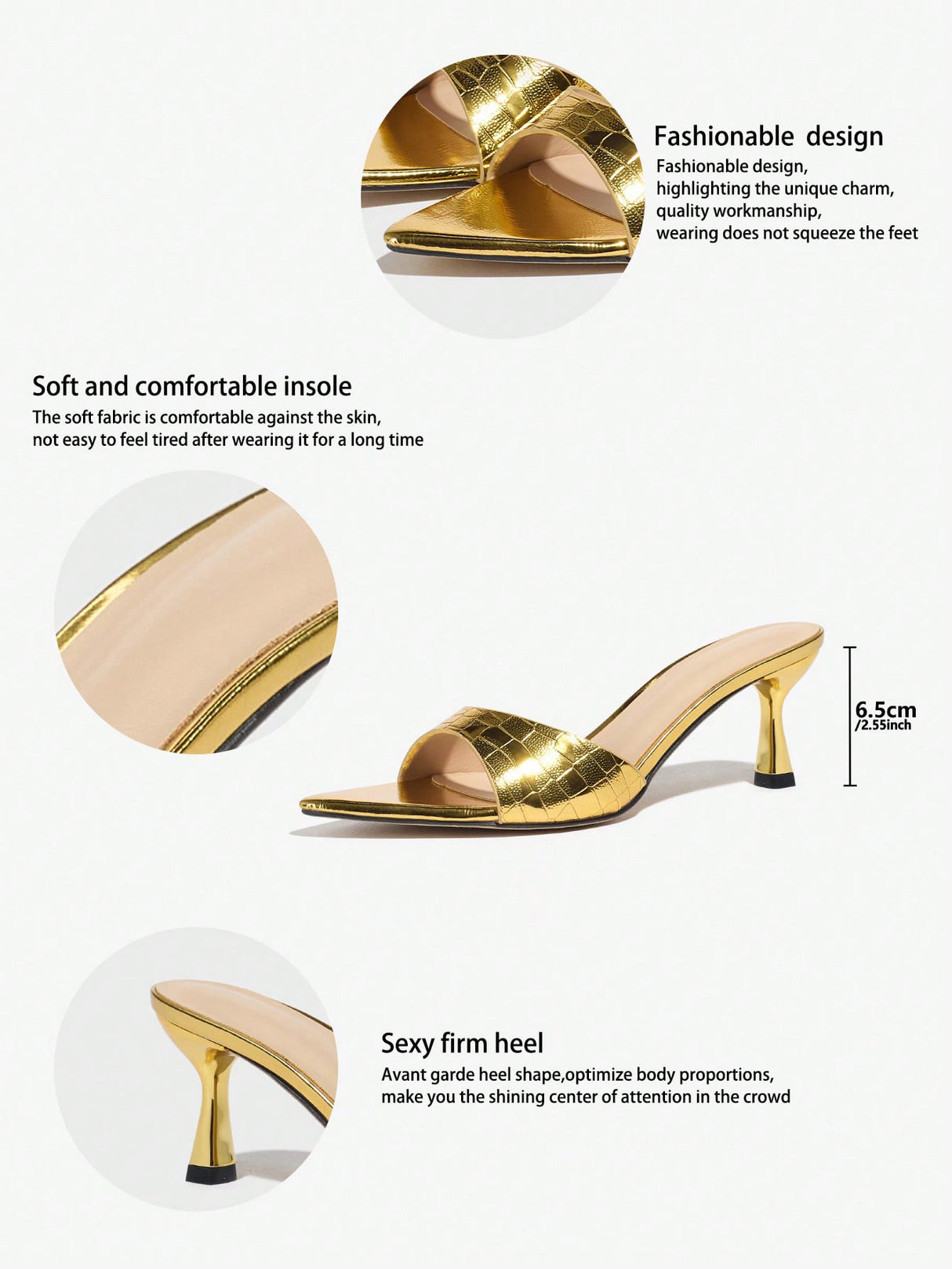 Embossed High-heeled Sandals
