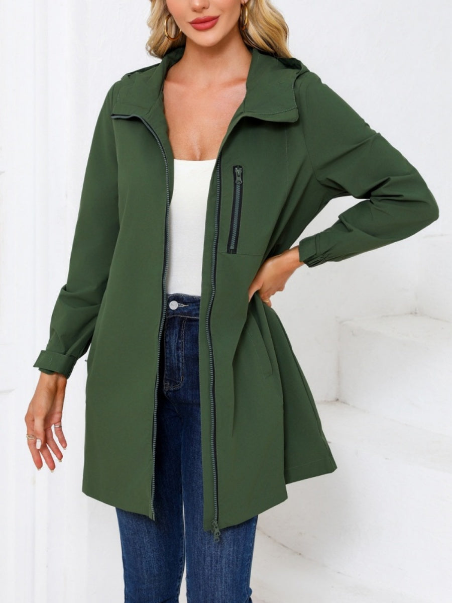 Outdoor Sports Water Proof Hooded Long Sleeve Loose Leisure Windproof Zipper Jackets