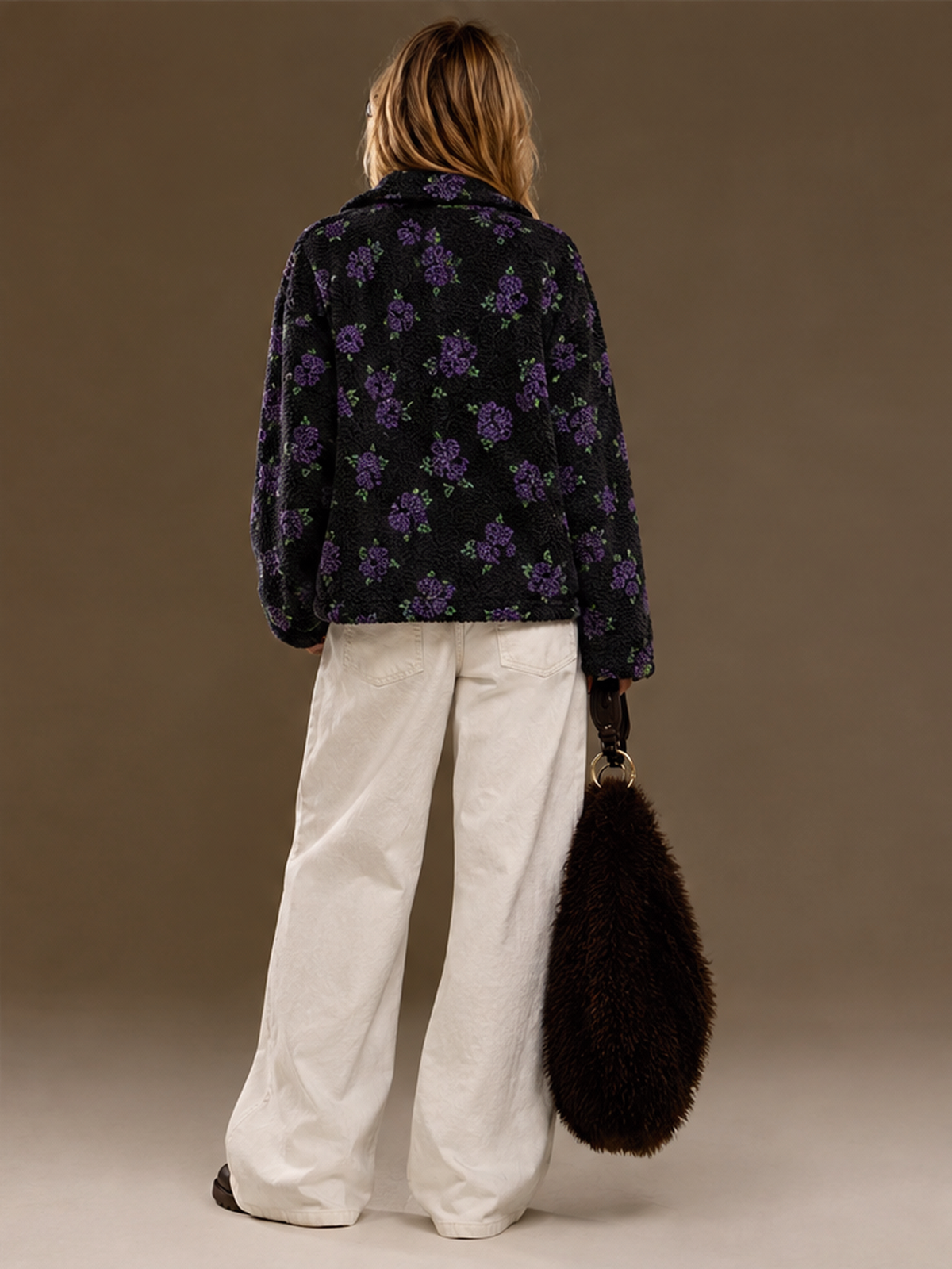 Fleece Floral Fashion Warm Fleece Sweatshirt