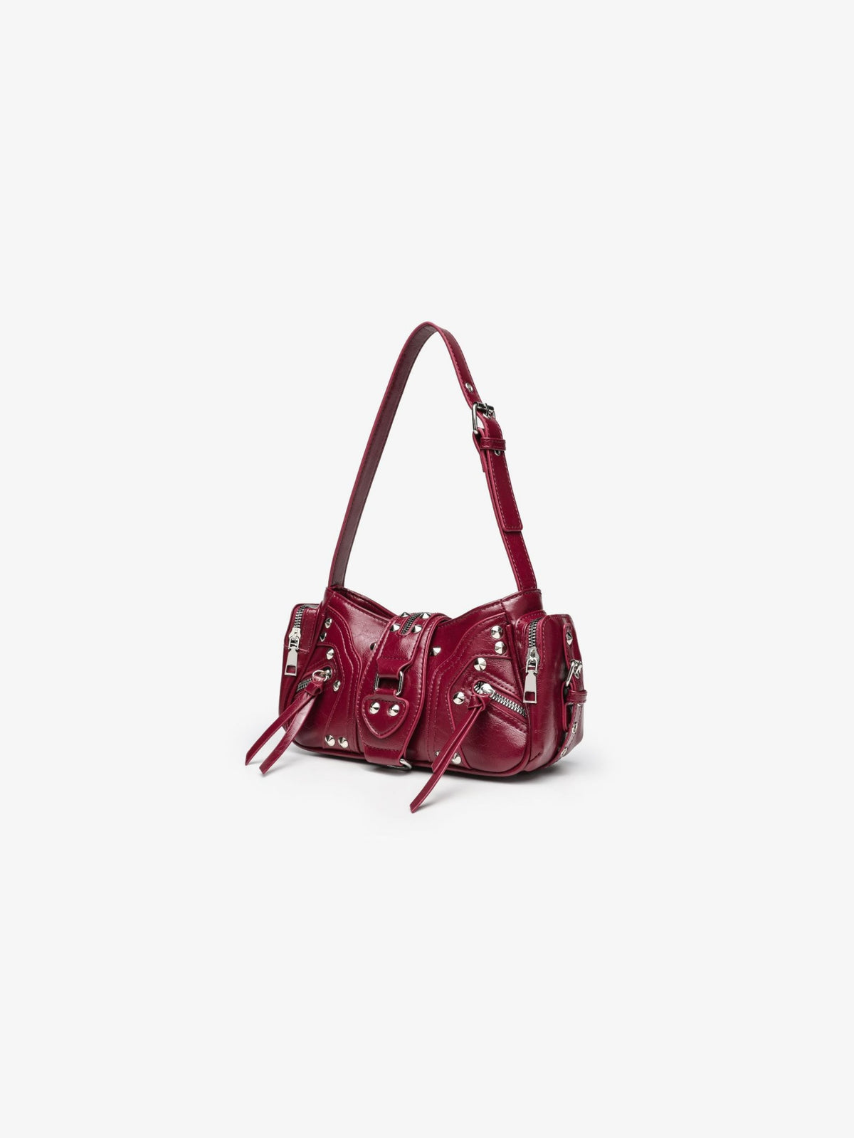 Stylish Leopard Print Edgy Biker Studded Shoulder Bag