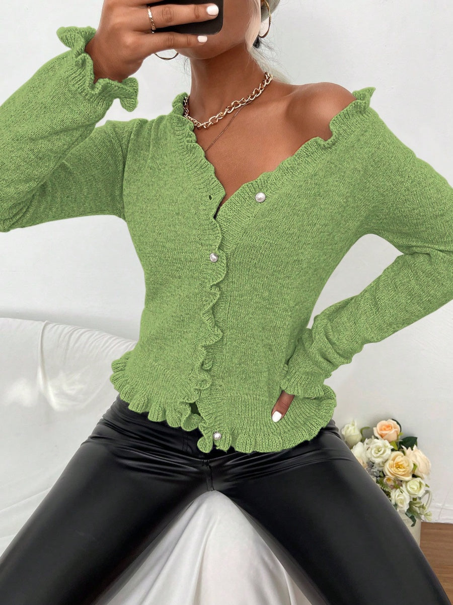 Wood ear Solid Color Cardigans