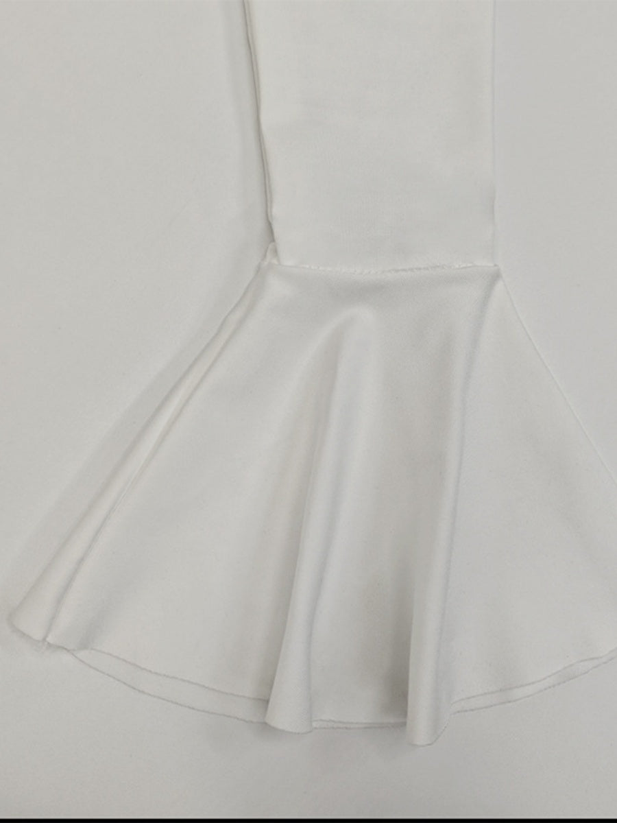 Liber Autumn Women's Bandage Bell sleeves Maxi Dresses