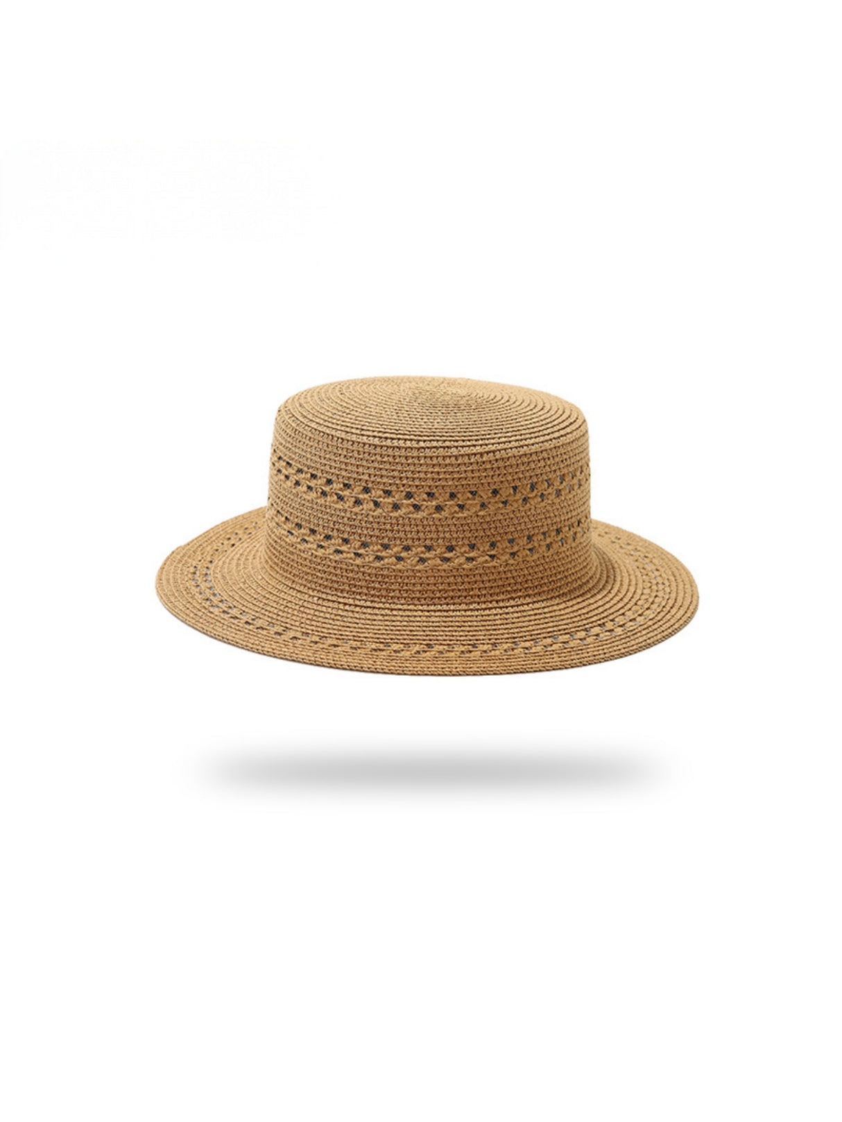 Flat-topped Woven Straw Hat