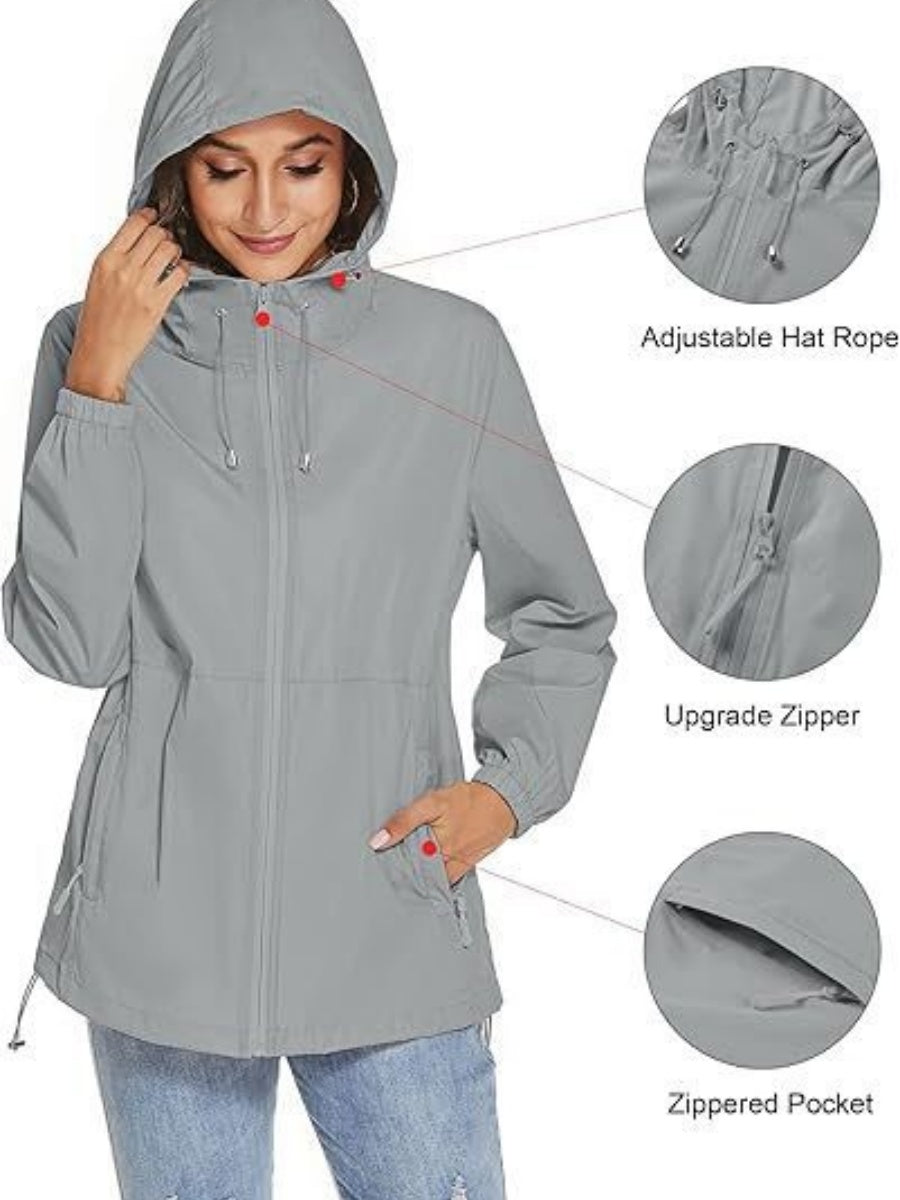 Hooded Waterproof Light Portable Raincoat Windproof Windbreaker