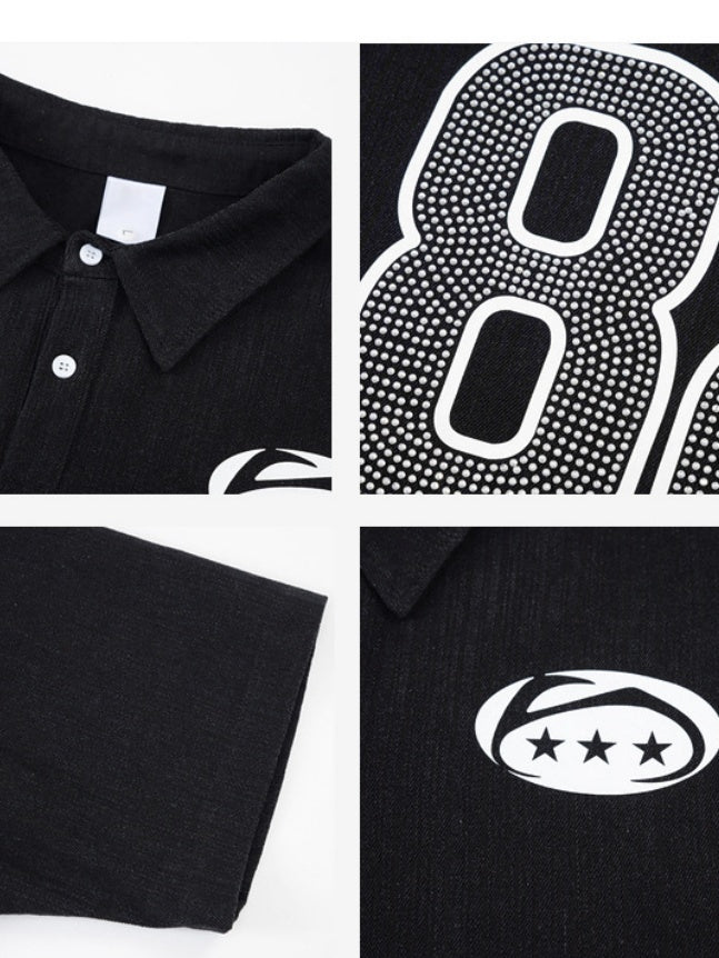 Rhinestone-studded Number No. 88 Polo Shirts
