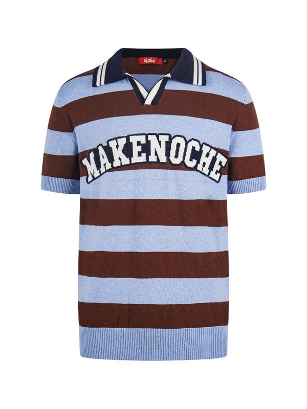 Retro College Style Color-blocked Stripes POLO Shirt