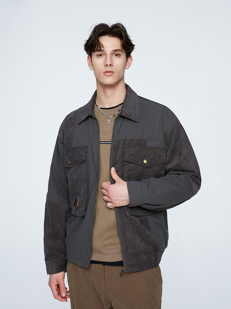 Splicing Contrasting Colors Design Outdoor Leisure All-match Lightweight Work Jacket