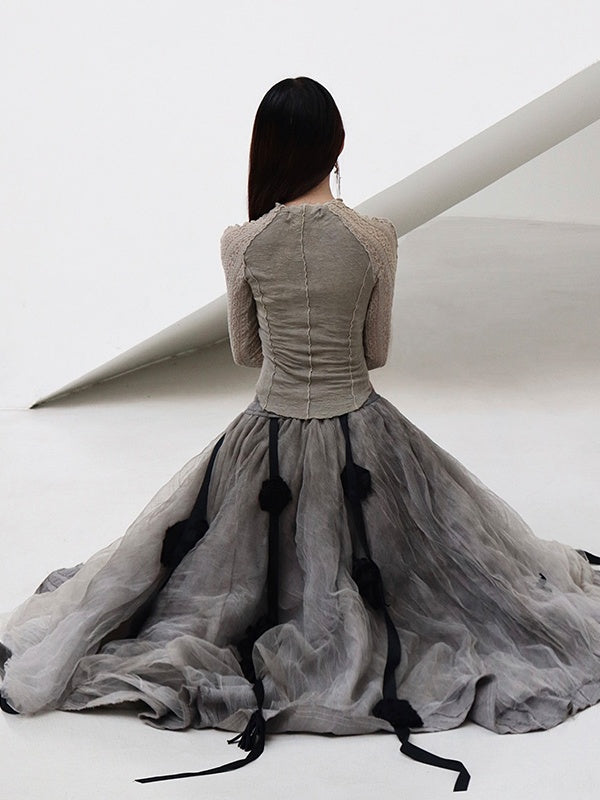 Floral Language Gauze Skirt
