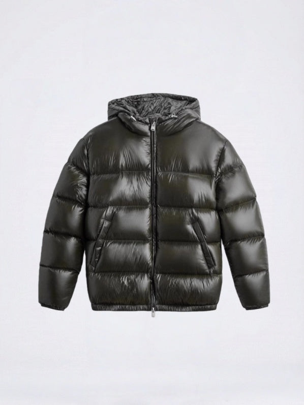 Thermal Hooded Solid-Color Sports Puffer Jacket
