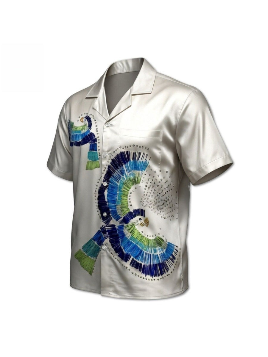 Jacquard Dark Pattern Cuban Territory Vintage Shirts