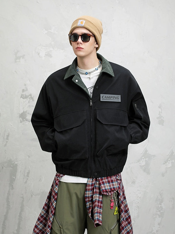 Leisure Multiple Pockets Wasteland Style Retro Lapel Work Jacket