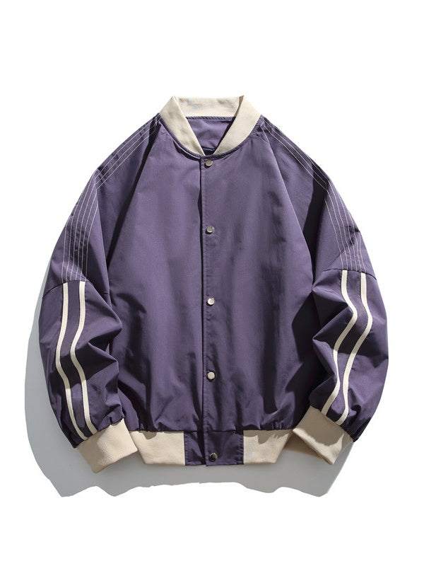 Color Matching Stripes Pilot Jackets