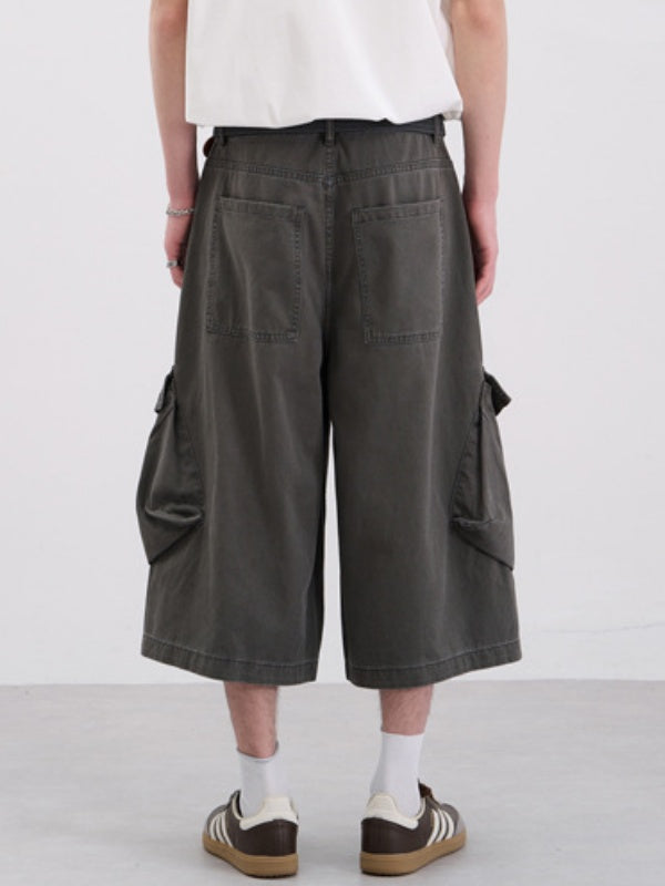 Retro Vintage Distressed Large Pockets Tooling 7 Points Shorts