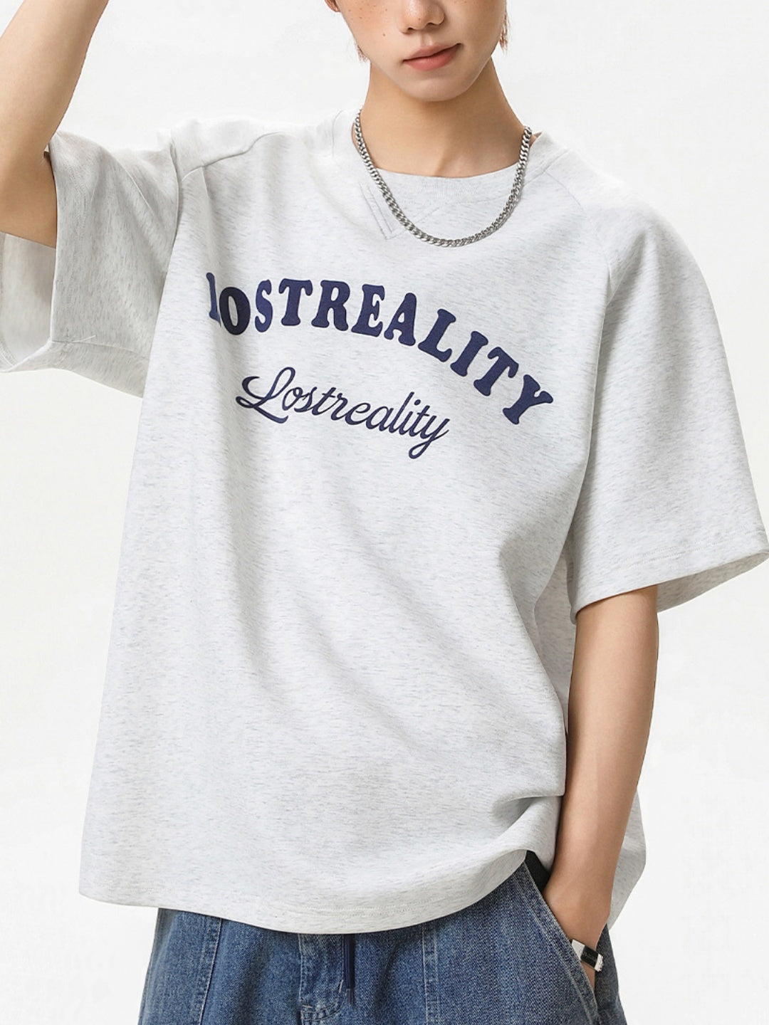 Color-blocked Letter Printed Loose-fit T-shirts