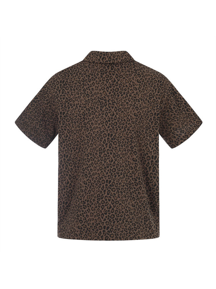 Leopard Print Vibe Letter Loose-fit POLO