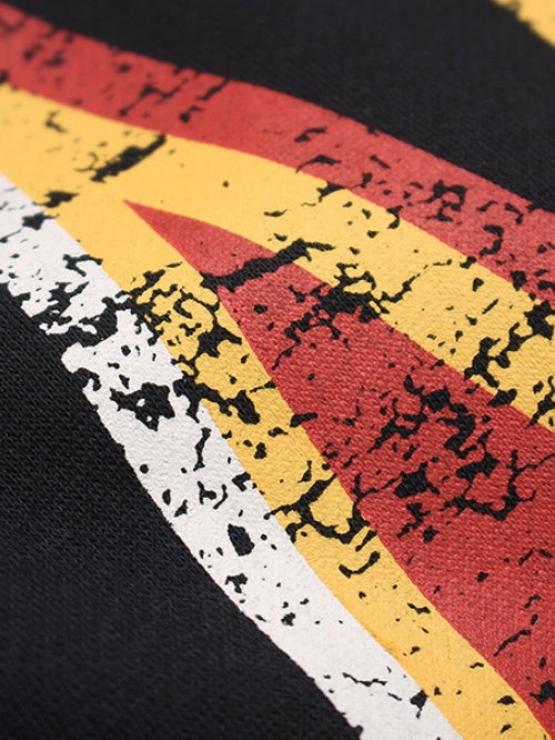 Retro Large Letter Print Wide-leg Sports High Fleece-lined BF Curved Blade Sweatpants