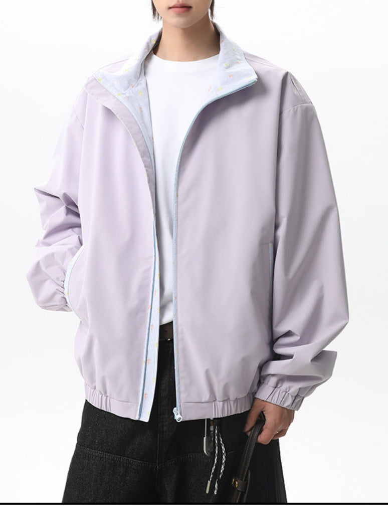 Work Clothes Loose-fit Color-blocked Jackets