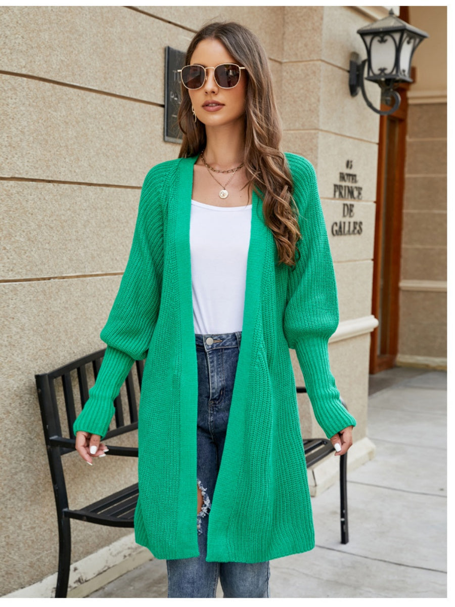 Liber Autumn Women's Plain stitch Mid-length Cardigans Coat