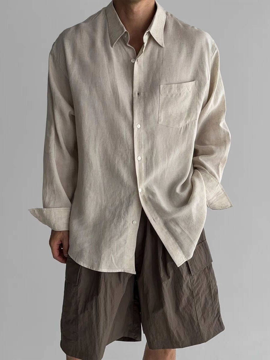 Breathable Flax Loose-fit Sunscreen Shirts