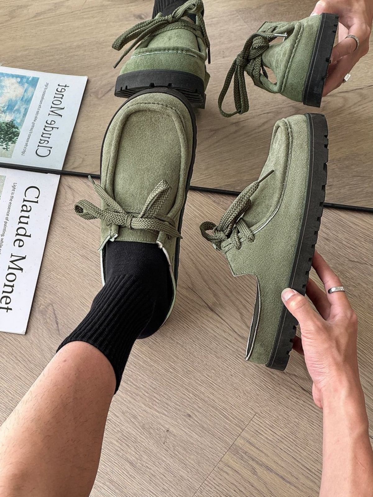 Suede Birkenstock Lace-up Closed-toe Slippers