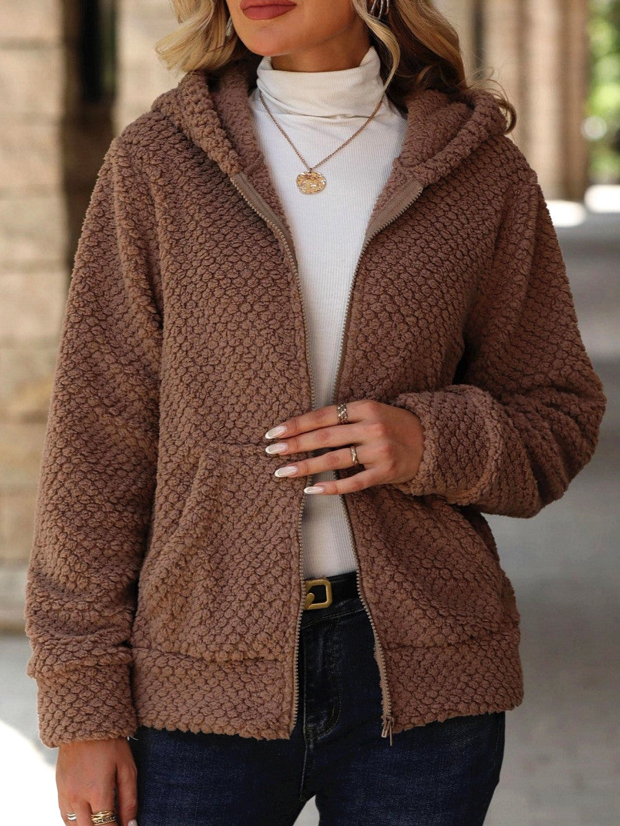 Cardigan Pockets Hooded Jacket