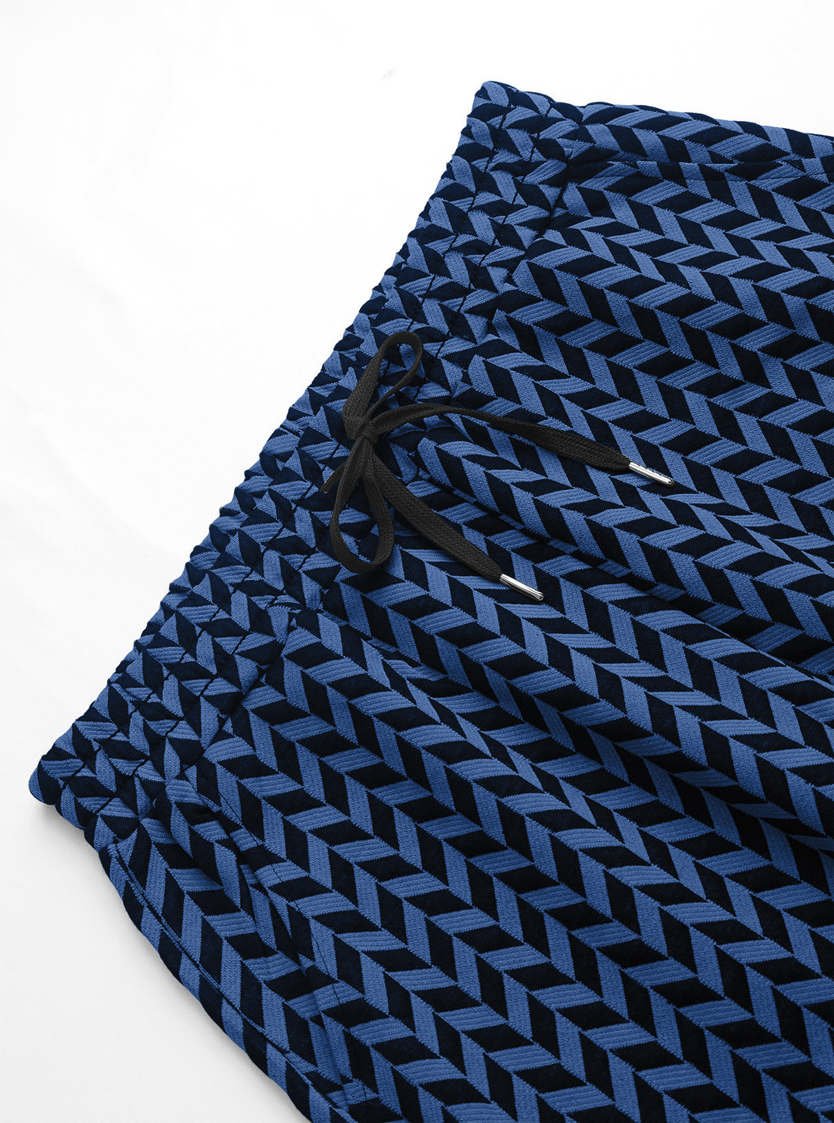 Herringbone Pattern Breathable Stretch Five Points Shorts