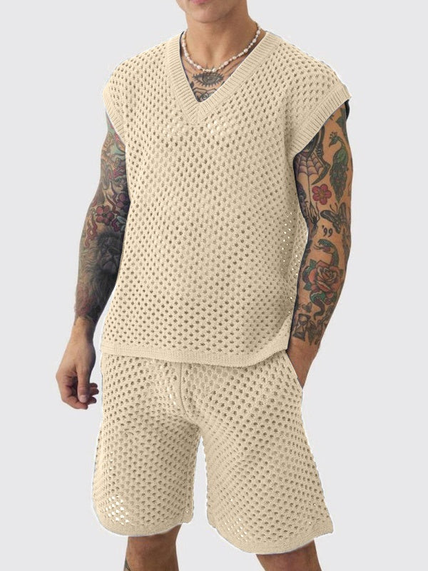 Leisure Hollow Out Vacation 2-piece Sets Set
