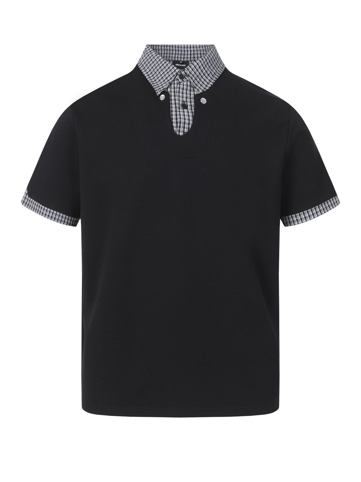 Layered-look Cleanfit Plaid Polo Shirt