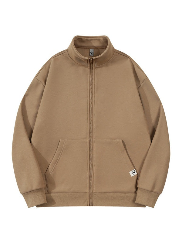 Dickes Fleece, warm haltend, Stehkragen, Reißverschlussjacken