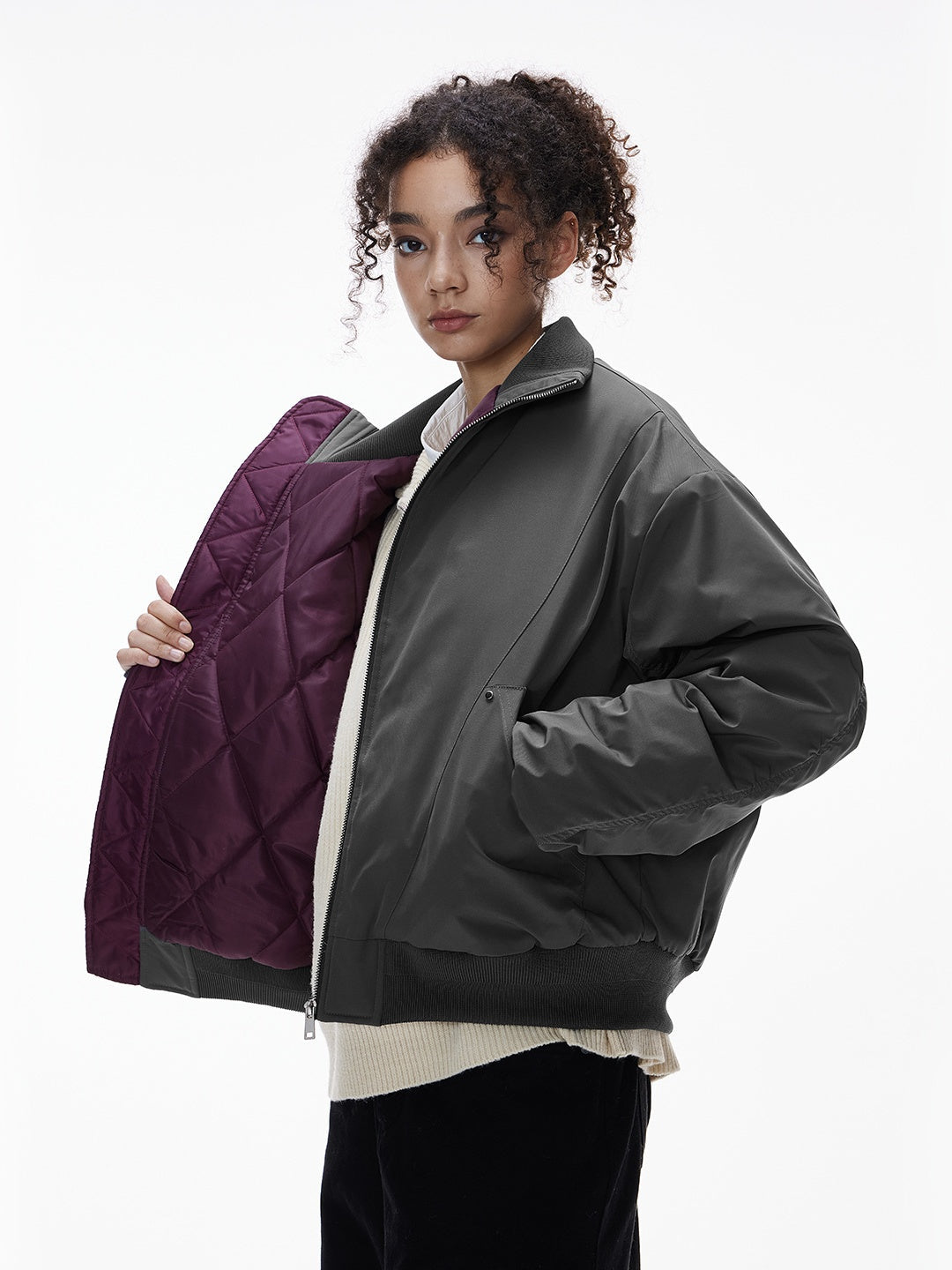 Cleanfit Deconstructed Tailoring Stand Collar Flight Jacket